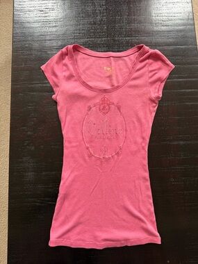 Women’s Express Vintage Short Sleeve Scoop Neck Tee in Pink y2k